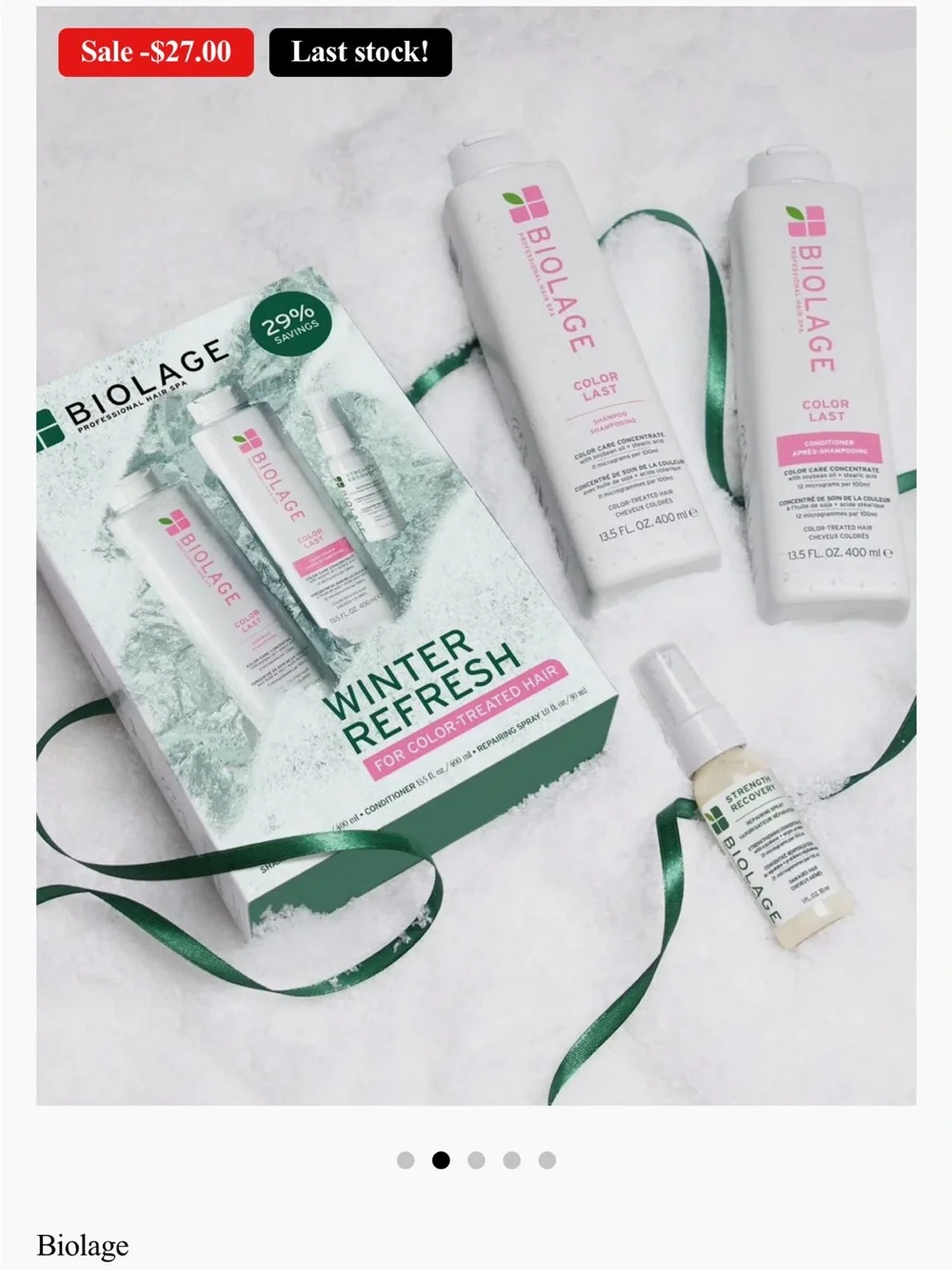 Biolage Color Last Winter Refresh Hair Care Set - Pink